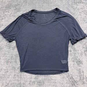 Free People We The Free Blue Dolman Sleeve Crop Tee Size Small